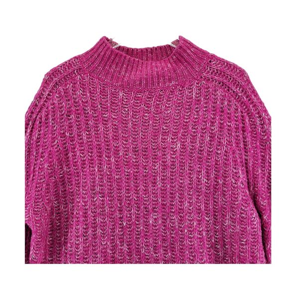 Anthropologie Pilcro Textured Tunic Sweater Size Small Oversized Pink White - Picture 2 of 11